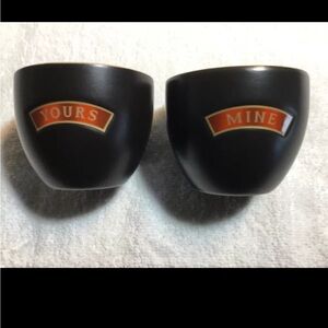Bailey’s Irish Cream porcelain cups, yours/mine, good condition Set of (2) Two *